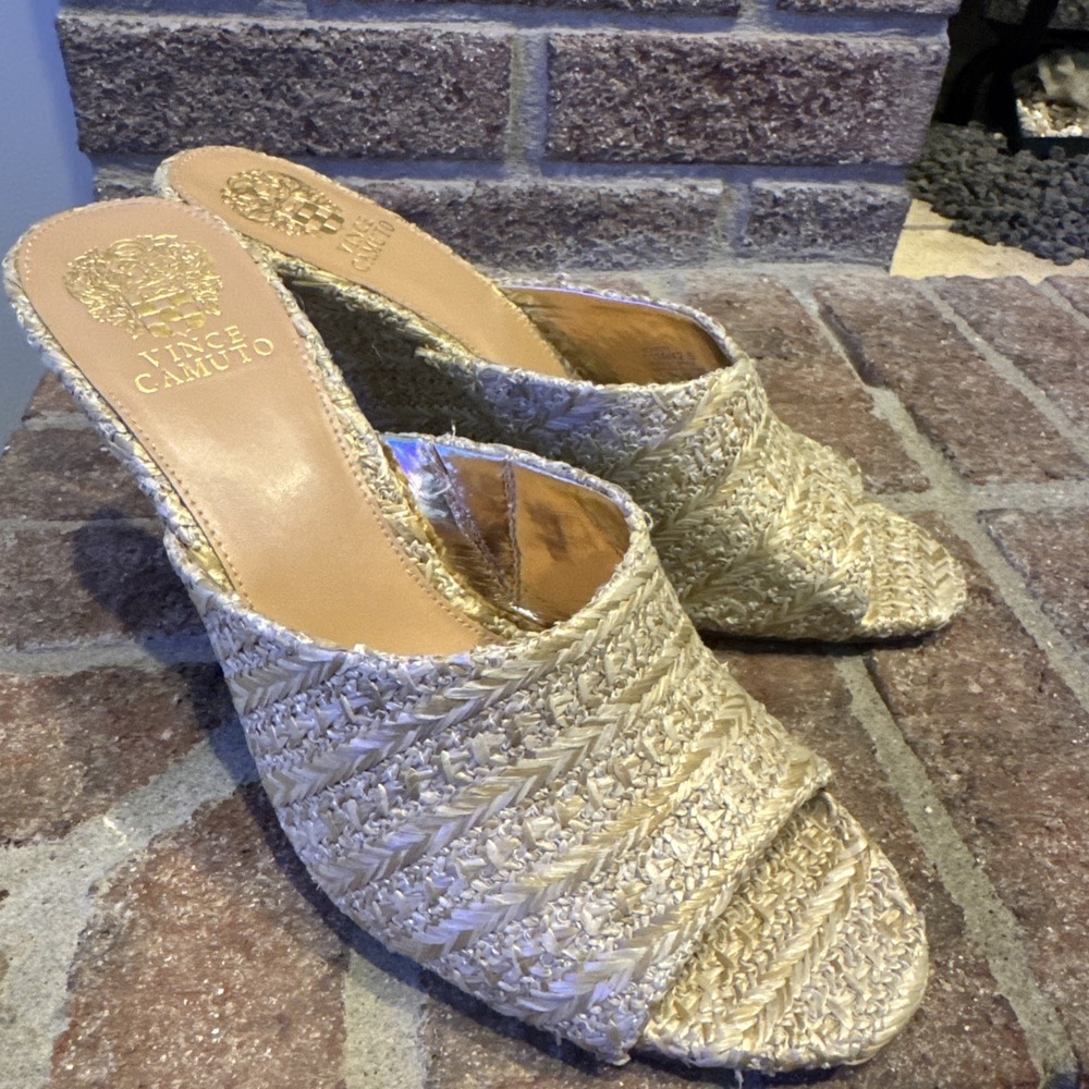 Vince Camuto Women's Wedge‎ Sandals Vilty Elemental Straw Size 11 #503